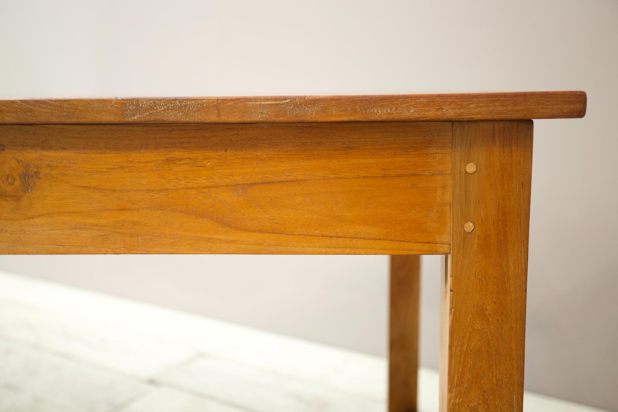 Early 20th century solid teak dining table