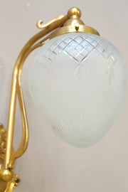 Pair of 20th century cut glass wall lights - smaller - TallBoy Interiors