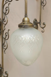 Pair of 20th century cut glass wall lights - larger - TallBoy Interiors