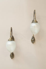 Pair of 20th century cut glass wall lights - larger - TallBoy Interiors
