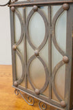 Pair of early 20th century Iron and frosted glass hanging lanterns