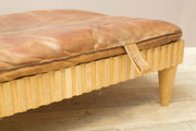Vintage leather gym mat large ottoman footstool - TallBoy Interiors