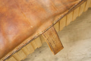 Vintage leather gym mat large ottoman footstool - TallBoy Interiors