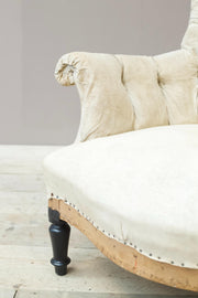 Napoleon III buttoned curved back armchair - TallBoy Interiors