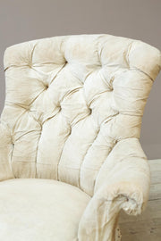 Napoleon III buttoned curved back armchair - TallBoy Interiors