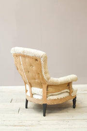 Napoleon III buttoned curved back armchair - TallBoy Interiors