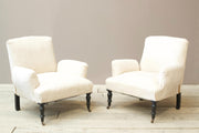 Pair of Napoleon III cushioned arm armchairs - TallBoy Interiors