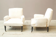 Pair of Napoleon III cushioned arm armchairs - TallBoy Interiors