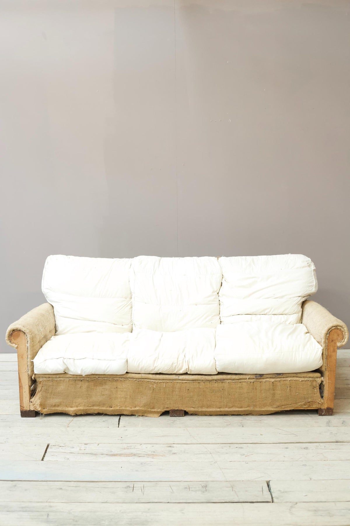 Early 20th century English country house cushioned back sofa - TallBoy Interiors