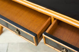 20th century Bamboo and black lacquer desk by E Murio