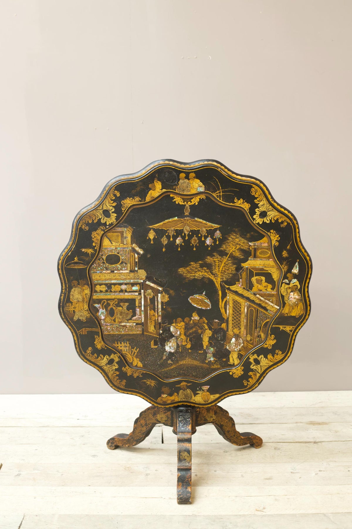 19th century Chinoiserie tilt top table - TallBoy Interiors