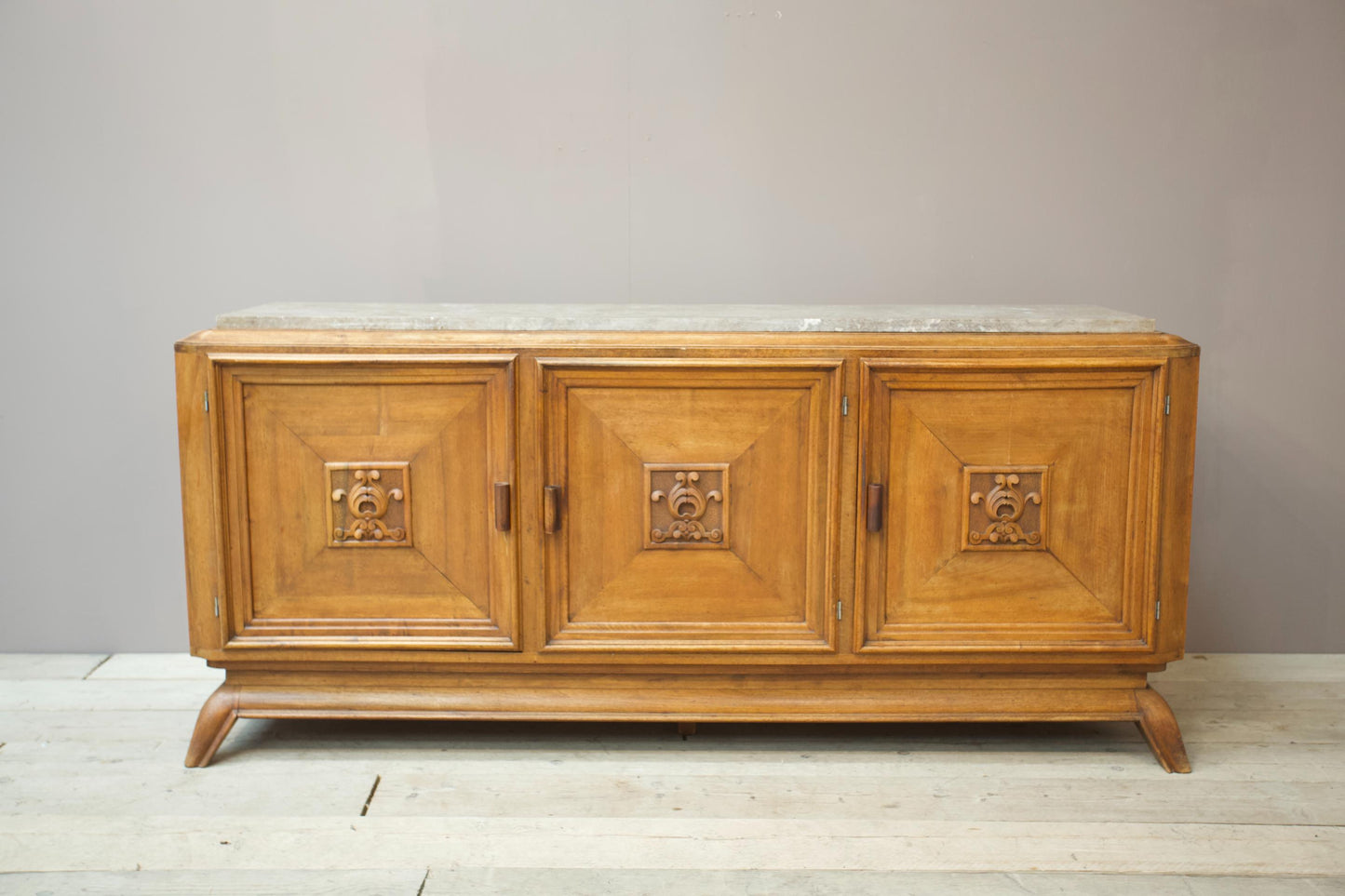 Art deco mahogany and marble sideboard