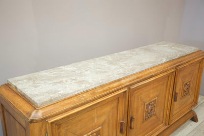Art deco mahogany and marble sideboard