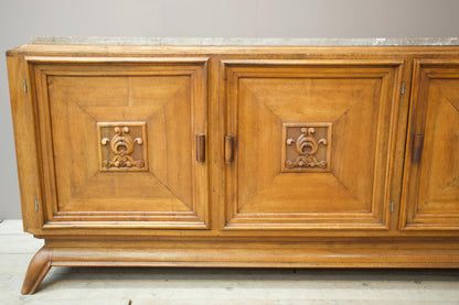 Art deco mahogany and marble sideboard