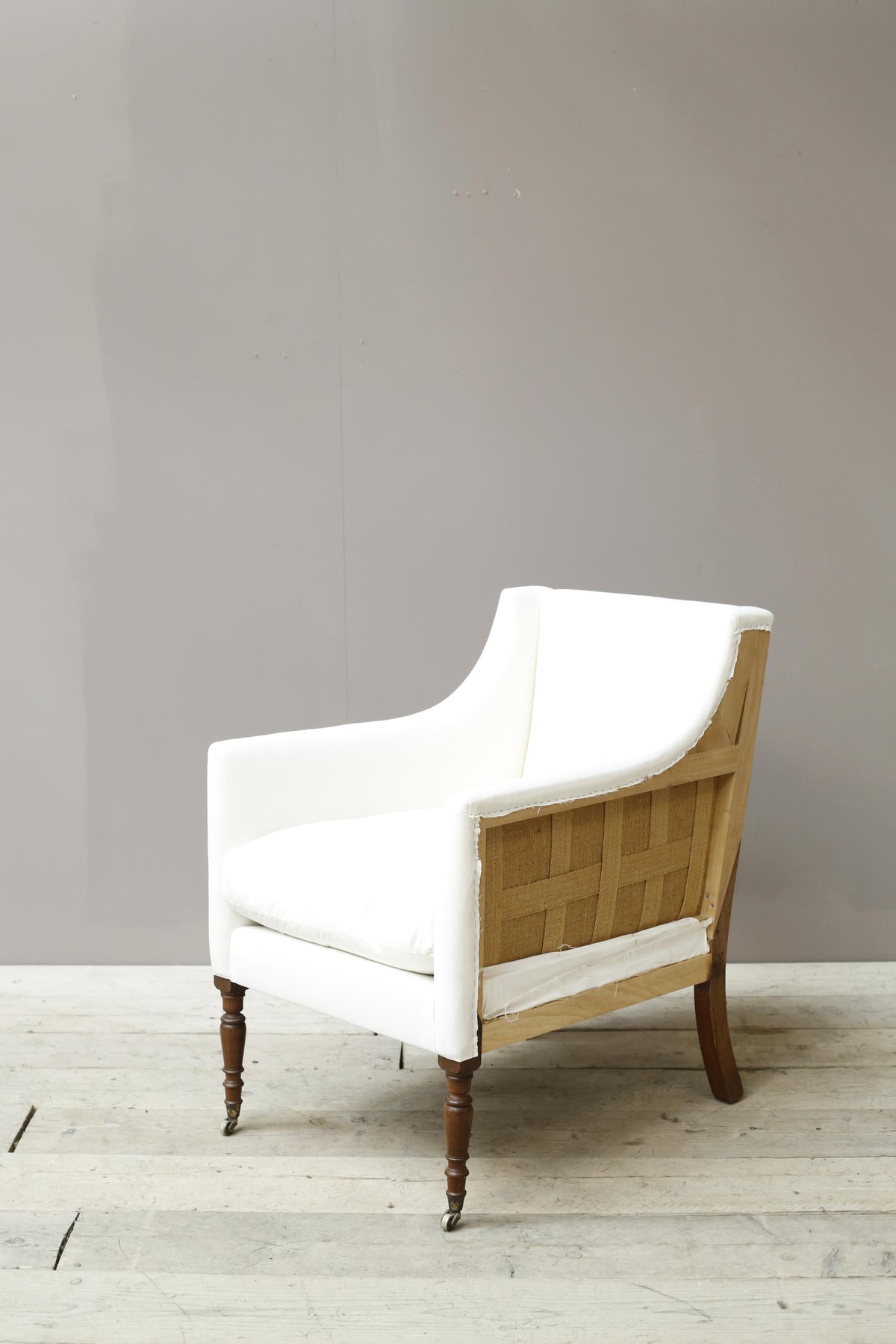 20th century Georgian style square sided armchair - TallBoy Interiors