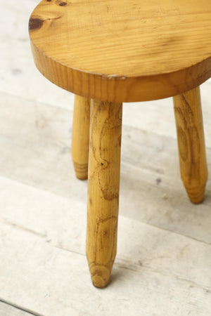 20th century French pine stool / side table