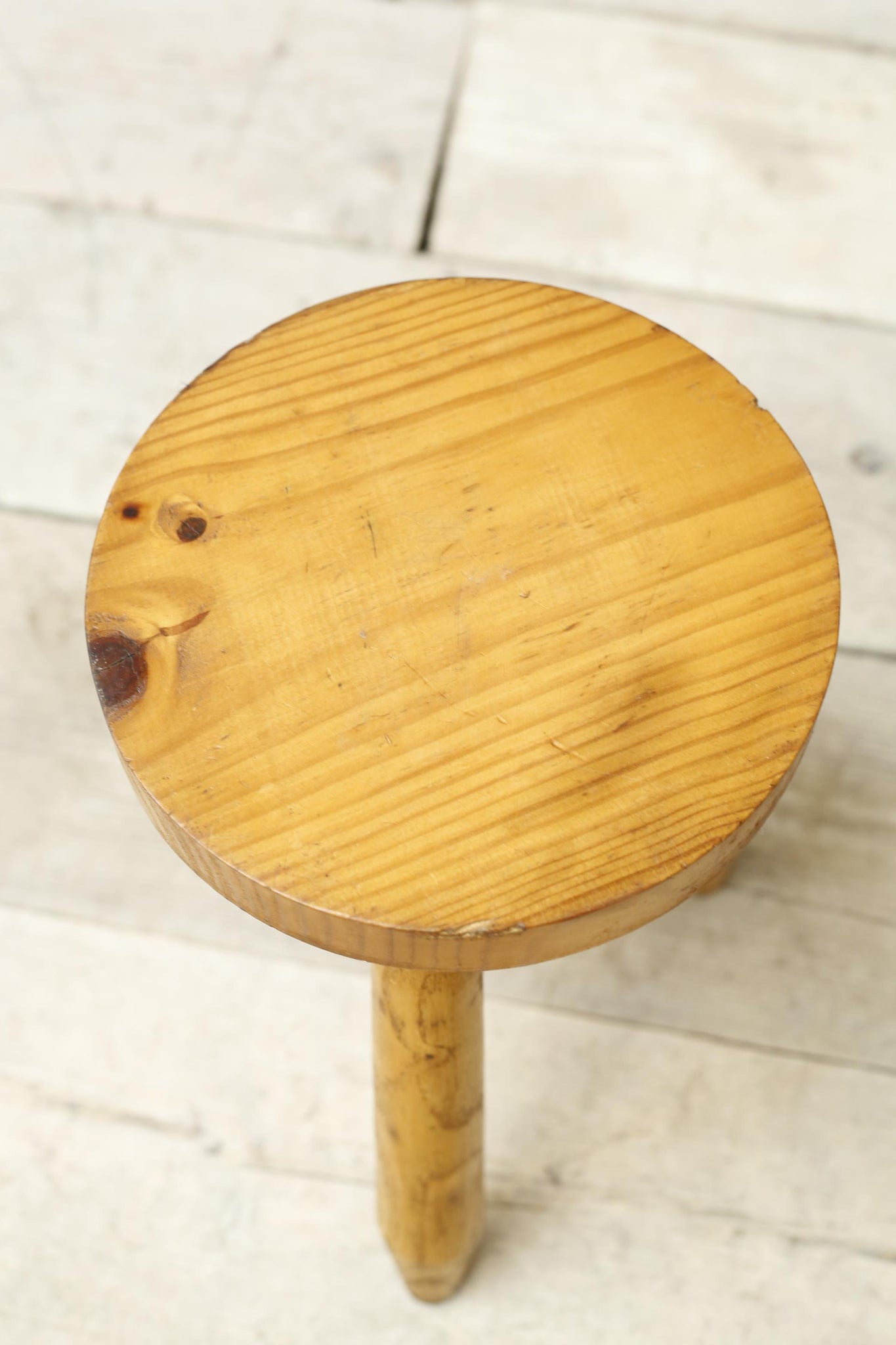 20th century French pine stool / side table