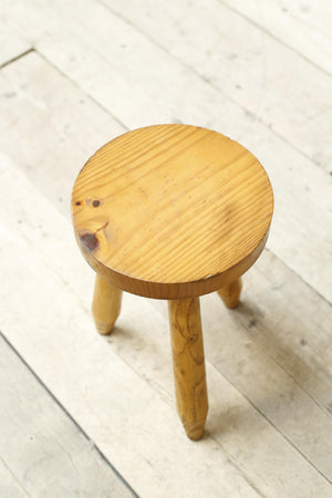 20th century French pine stool / side table