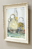 20th century oil on board painting of a confit pot