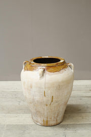 19th century Yellow glazed Spanish olive pot - Large - TallBoy Interiors