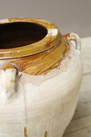 19th century Yellow glazed Spanish olive pot - Large - TallBoy Interiors