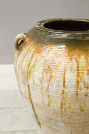 19th century Green glazed Spanish olive pot - Large