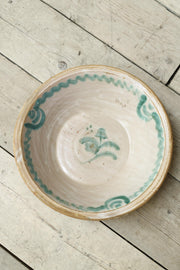 20th century Spanish 'Lebrillo' green glazed bowl - TallBoy Interiors