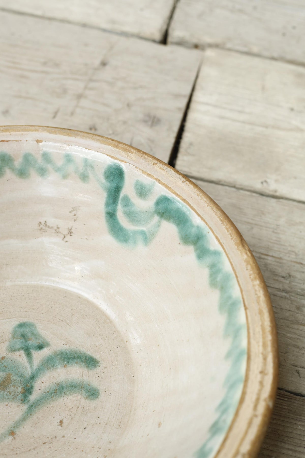 20th century Spanish 'Lebrillo' green glazed bowl - TallBoy Interiors