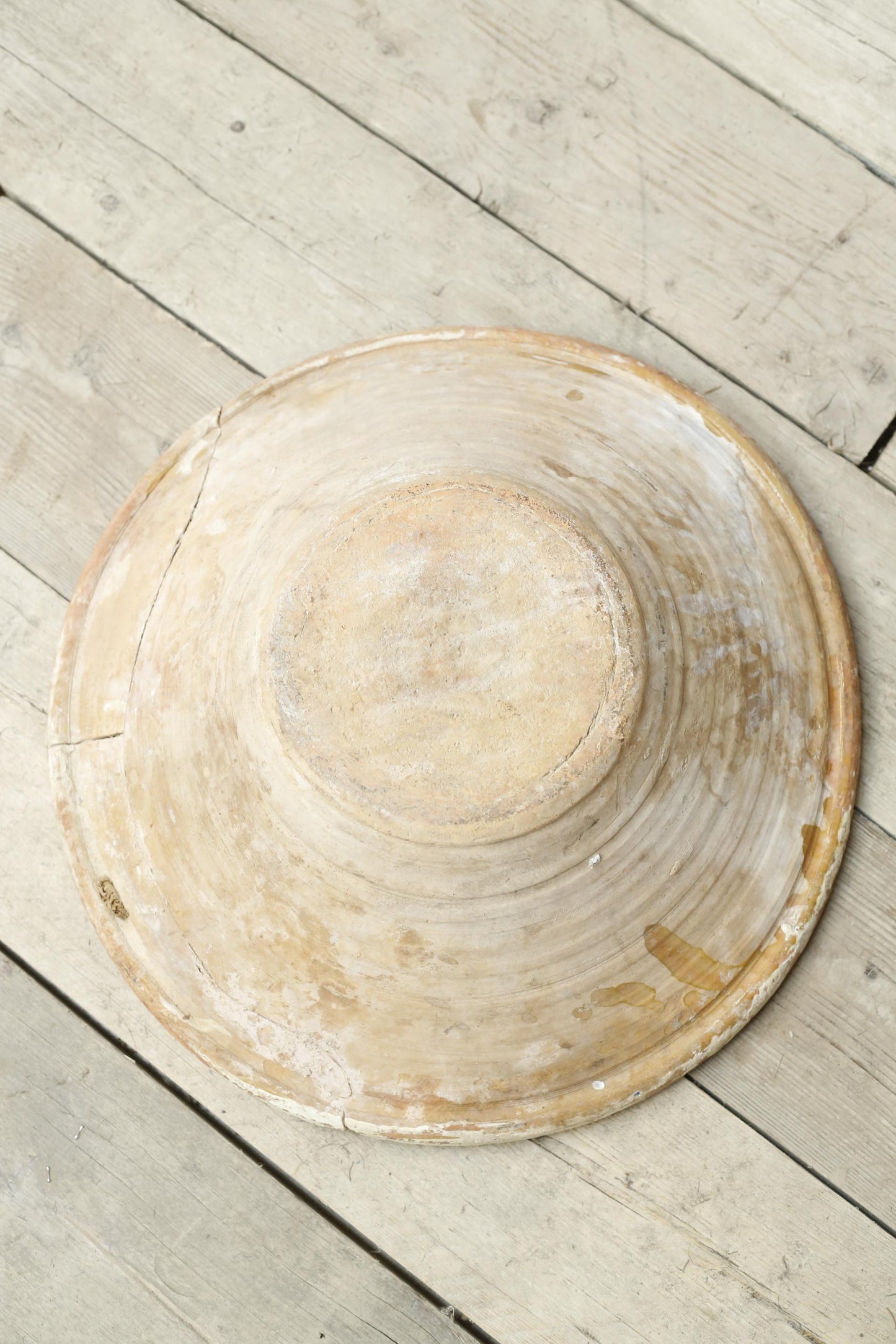 20th century heavily worn green glazed Pancheon - TallBoy Interiors