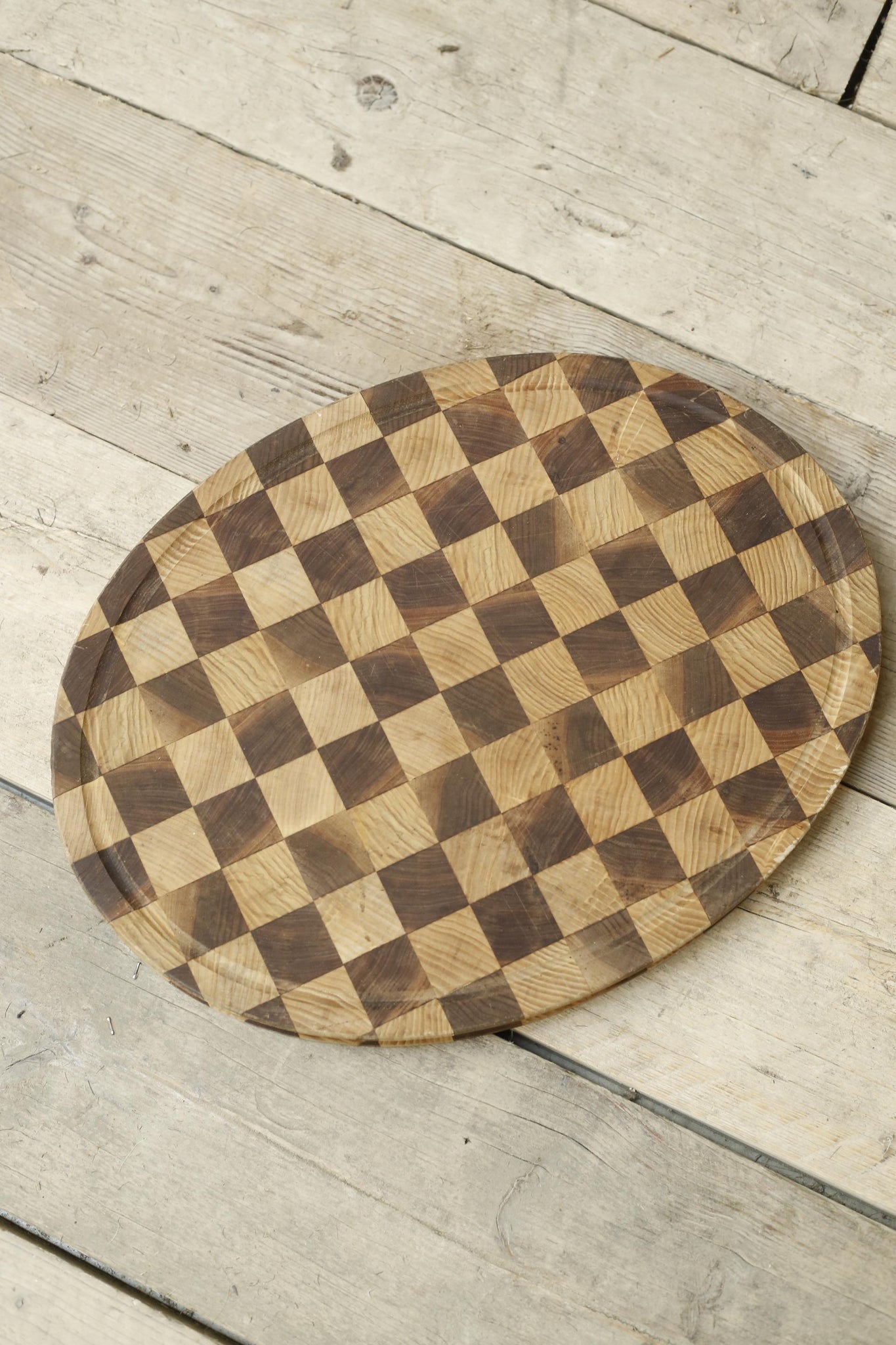 20th century chequer pattern chopping board