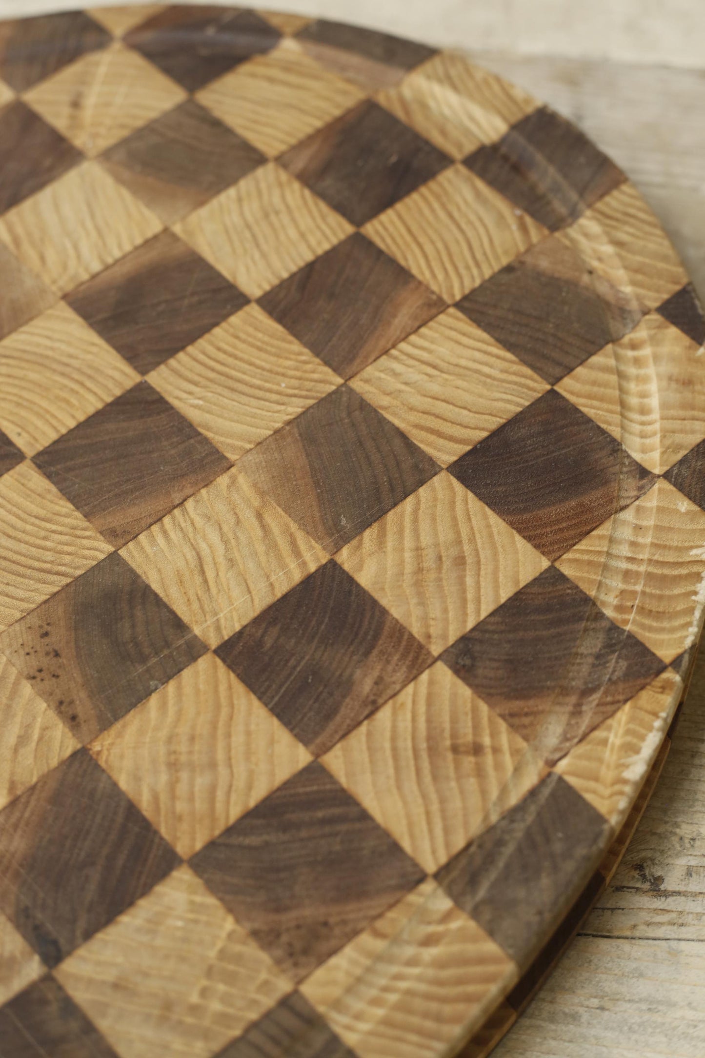 20th century chequer pattern chopping board