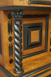 19th century Dutch oak and ebony Kas cupboard
