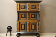 19th century Dutch oak and ebony Kas cupboard