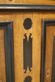 19th century Dutch oak and ebony Kas cupboard
