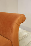 Victorian country house sofa in rust velvet