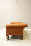 Victorian country house sofa in rust velvet