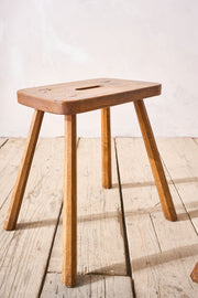 Pair of 19th century French elm country stools - TallBoy Interiors
