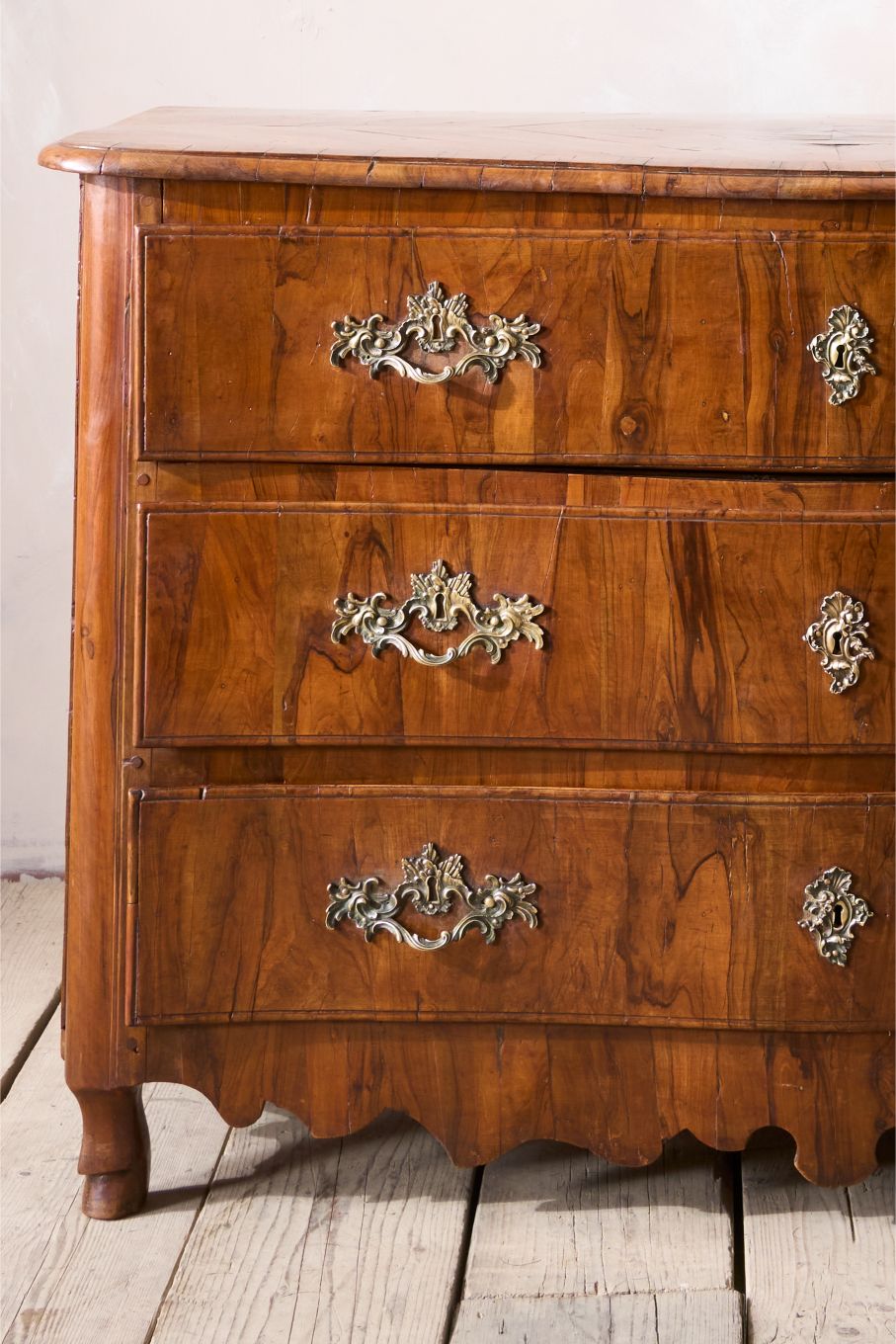 Rare 18th century Maltese Olive wood chest of drawers - TallBoy Interiors