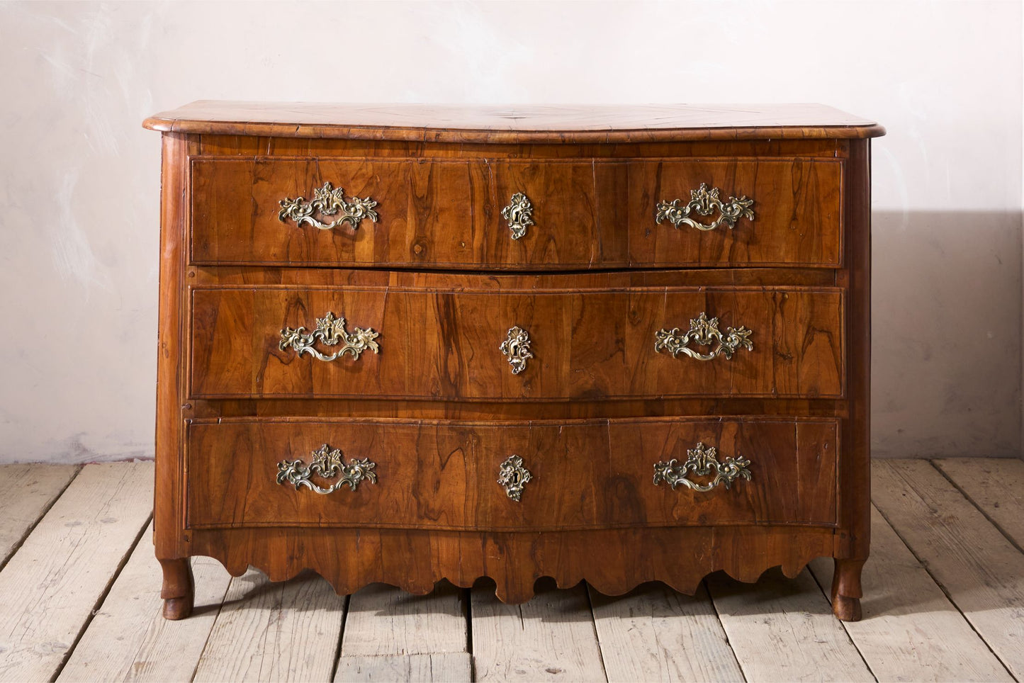 Rare 18th century Maltese Olive wood chest of drawers