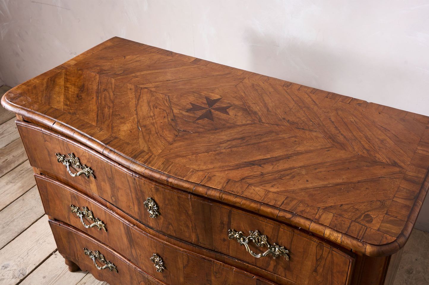 Rare 18th century Maltese Olive wood chest of drawers