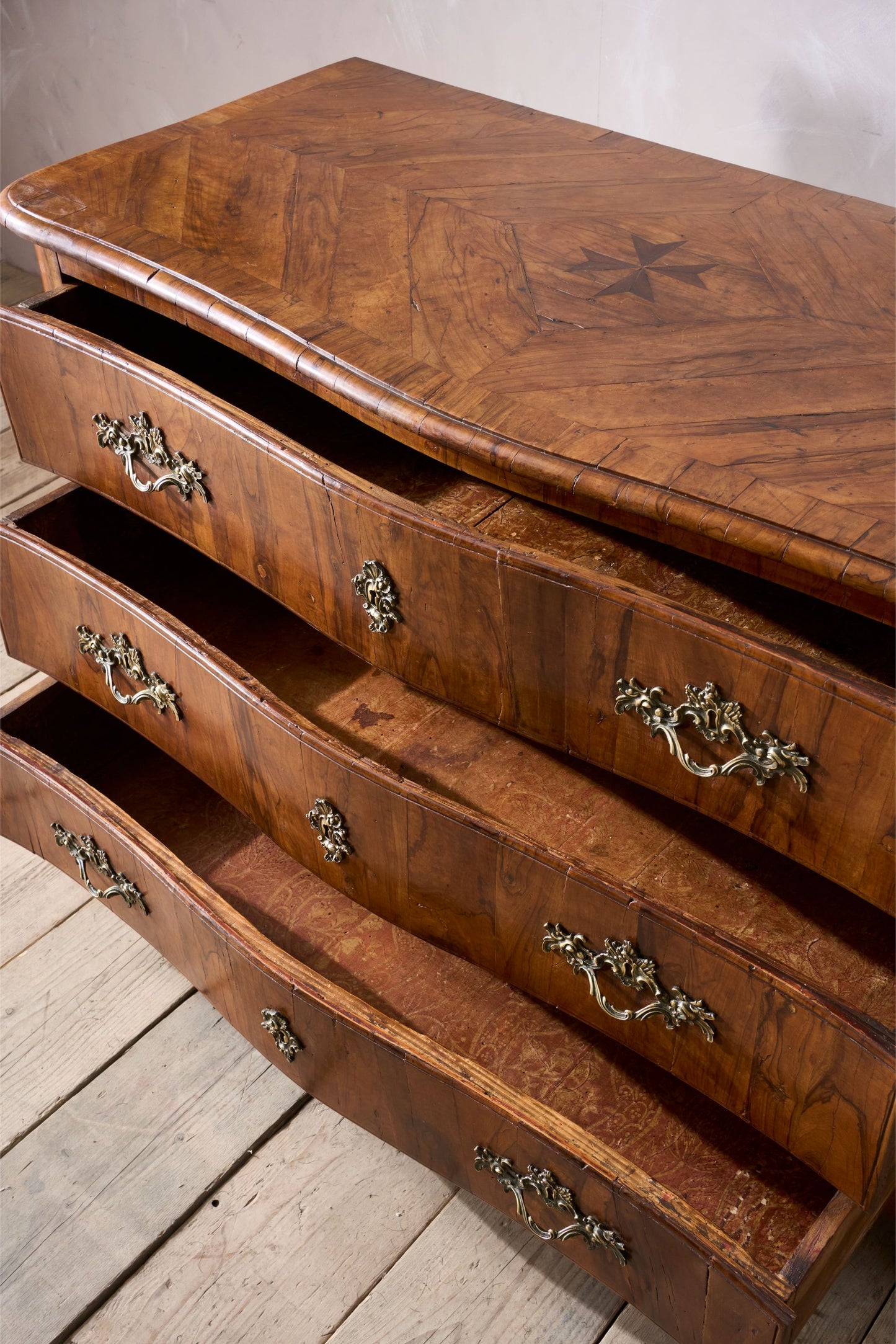 Rare 18th century Maltese Olive wood chest of drawers