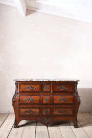 20th century kingwood chest of drawers with marble top - TallBoy Interiors