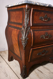 20th century kingwood chest of drawers with marble top - TallBoy Interiors