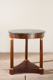 19th century French Empire Mahogany and black marble Gueridon table - TallBoy Interiors