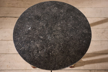 19th century French Empire Mahogany and black marble Gueridon table