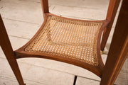 1920's mahogany yellow marble and rattan shelf Gueridon table