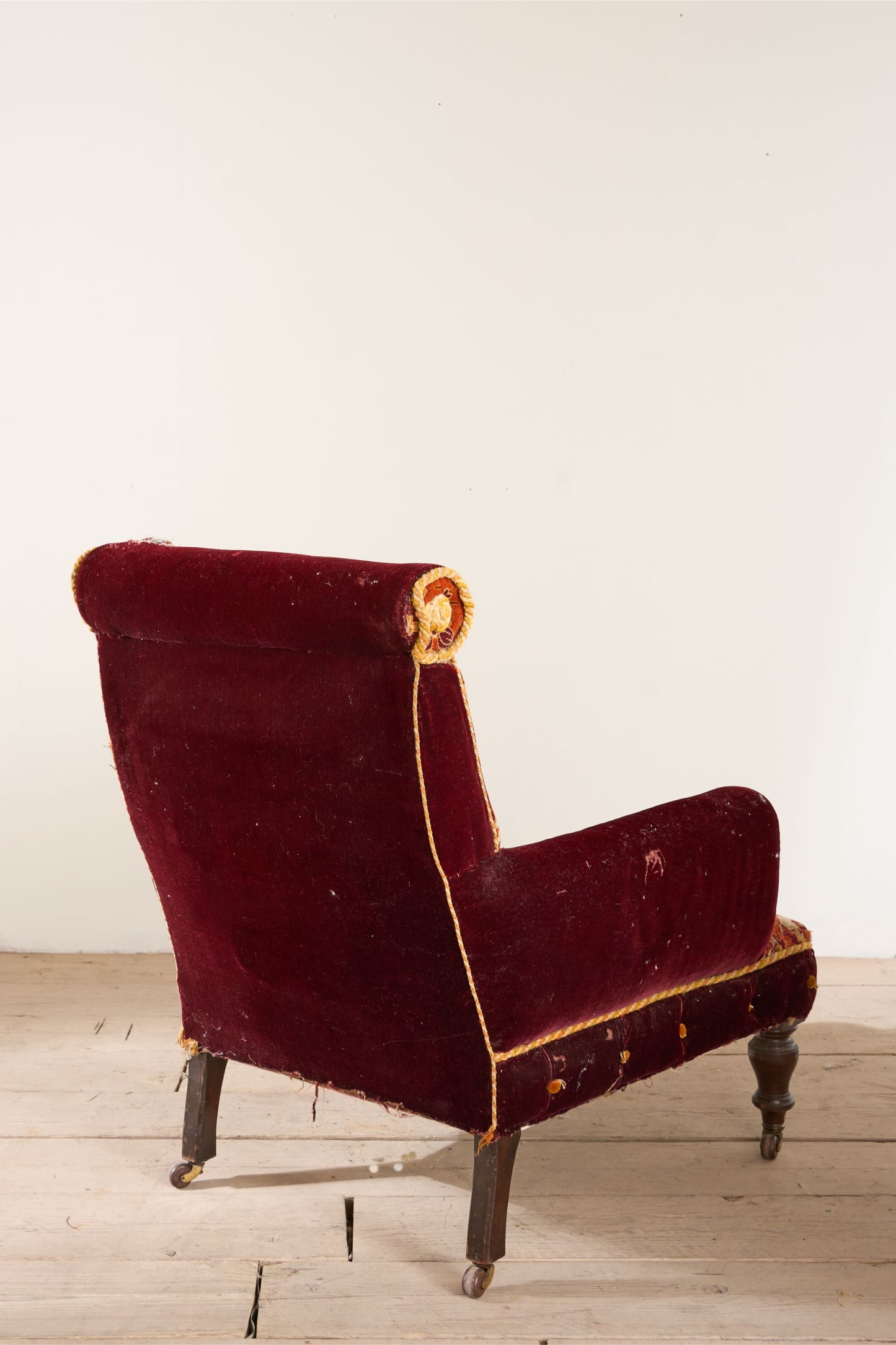Large proportioned 19th century Carpet covered armchair
