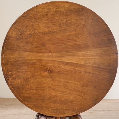 18th Century Italian walnut tilt top table