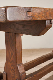 Mid 20th century French Elm dining table - TallBoy Interiors