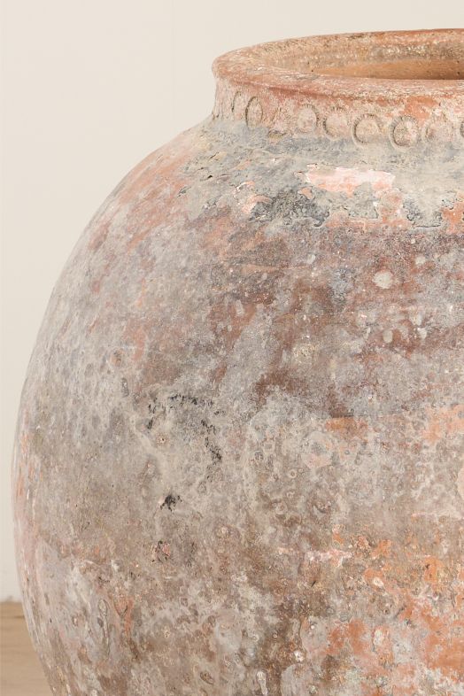 RESERVED 19th century Spanish olive pot - Blue - TallBoy Interiors
